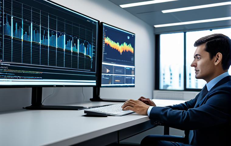 A professional civil servant in a modest business suit, seated at a modern workstation, deeply engaged in data analysis on multiple screens, with subtle holographic interfaces representing AI tools. Another colleague in professional dress is visible in the background, collaborating efficiently. The setting is a contemporary, well-lit government office with minimalist design and large digital displays on walls showing abstract data visualizations. The mood is professional, efficient, and forward-thinking. This image is fully clothed, appropriate attire, safe for work, perfect anatomy, correct proportions, natural pose, well-formed hands, proper finger count, natural body proportions, professional photography, high quality, realistic, professional, modest, family-friendly.