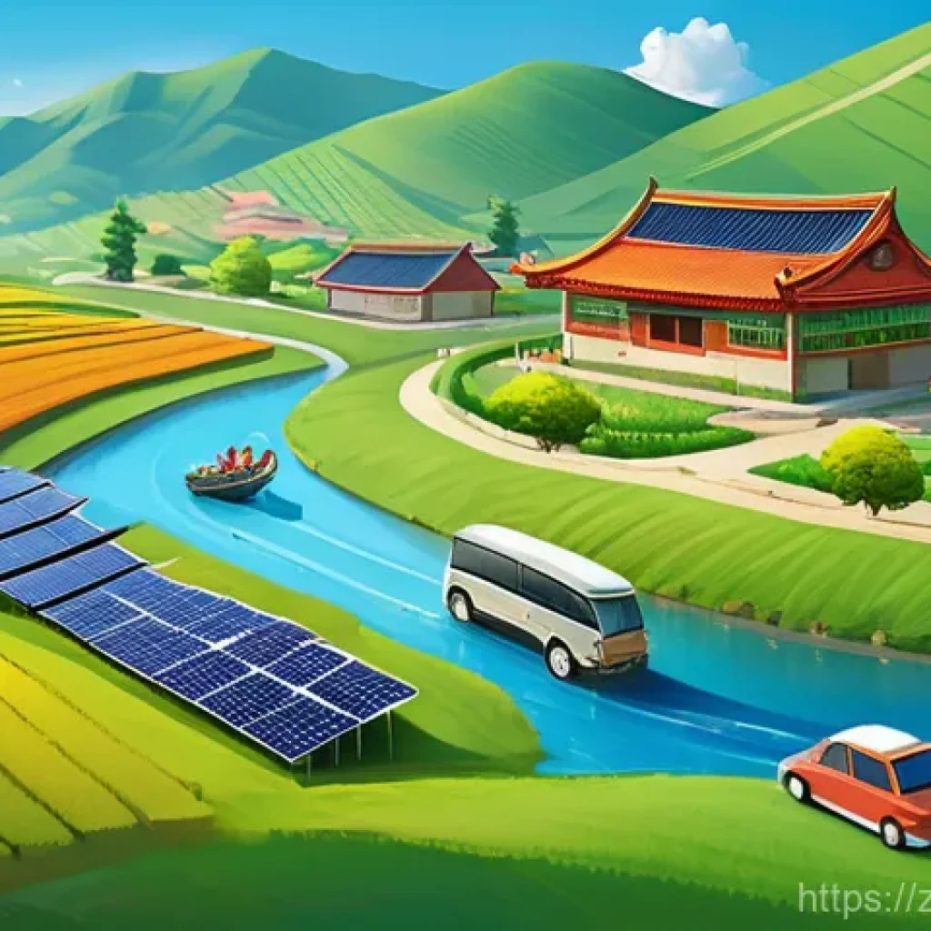 공무원 시험에서 자주 나오는 정책 관련 문제 - **Prompt for Rural Revitalization:**
    A vibrant, sun-drenched scene depicting a modern, thriving ...