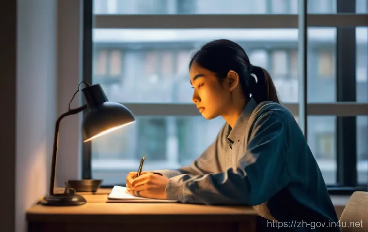 공무원 시험 전날 체크리스트 - **Prompt for Mental Adjustment and Calmness:**
    "A young adult student, appearing serene and comp...