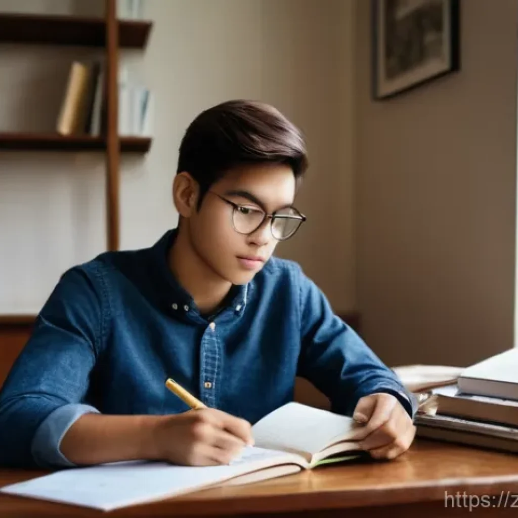 공무원 시험에서 실수하지 않는 방법 - **Prompt:** A young adult student, approximately 20-25 years old, sits at a wooden study desk, surro...
