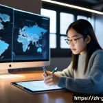 공무원 시험 합격률이 높은 과목 - **Prompt:** A young, focused Asian woman in her early twenties, seated at a sleek, minimalist desk i...