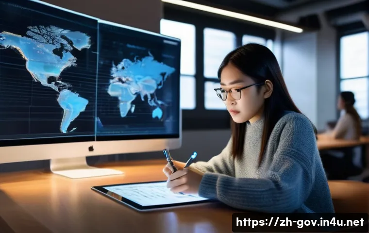 공무원 시험 합격률이 높은 과목 - **Prompt:** A young, focused Asian woman in her early twenties, seated at a sleek, minimalist desk i...