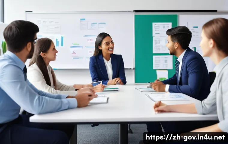 공무원 조직에서 승진하기 위한 필수 조건 - **Prompt for Proactive Public Service Innovation:**
    "A vibrant, dynamic shot of a diverse group ...