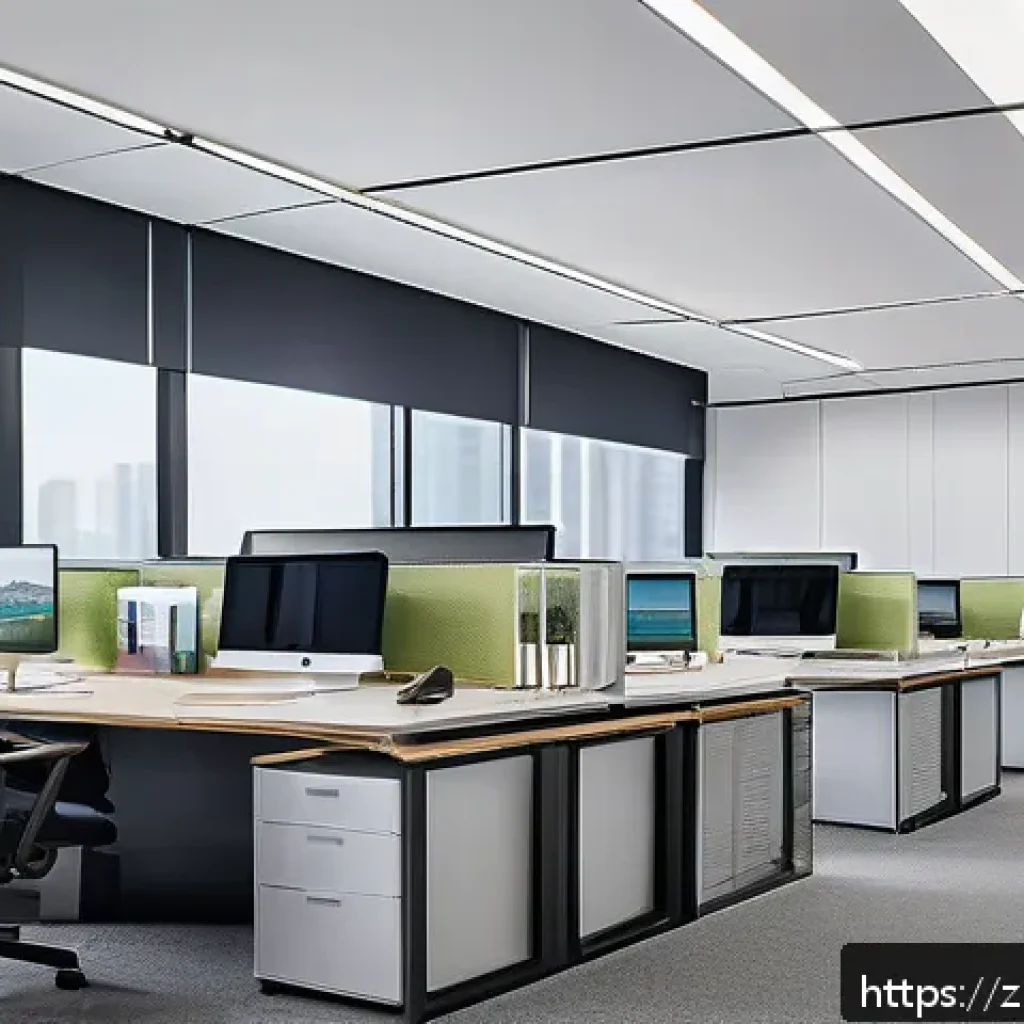 공무원 조직에서의 긍정적인 피드백 사례 - A modern office environment showing a diverse team of Chinese professionals actively engaging in a m...