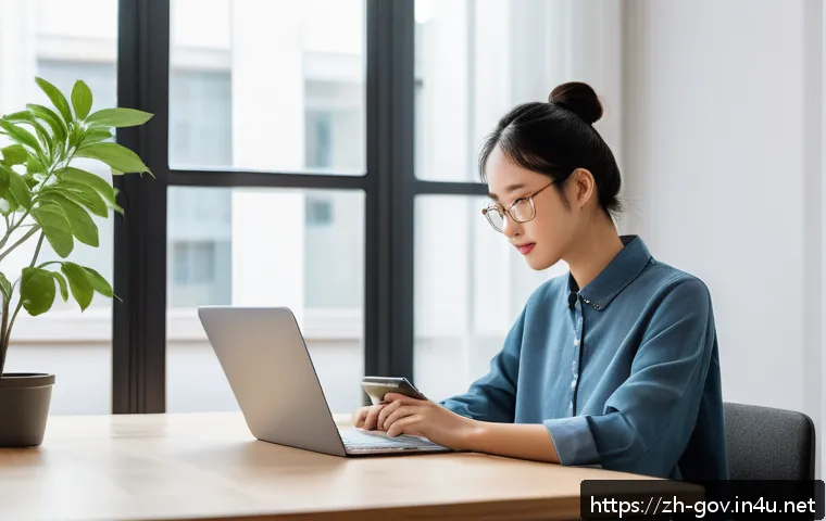 공무원 시험 대비 스터디 전략 - A modern, bright study room with a young Chinese adult wearing casual, modest clothing, sitting at a...