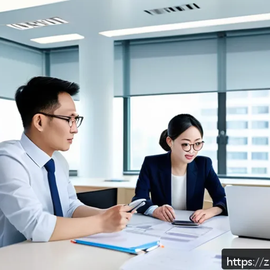 공무원 생활 중 개인적인 경험 공유 - A modern Chinese government office scene showing diverse civil servants actively collaborating in a ...