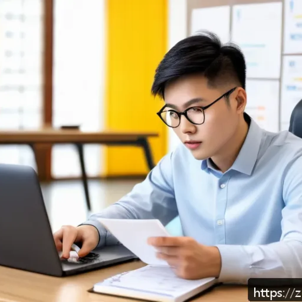 공무원 승진 시험 준비를 위한 온라인 강의 - A modern study room scene featuring a young Chinese professional preparing for a civil service promo...