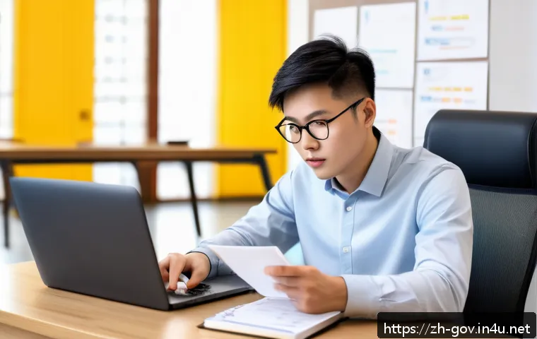 공무원 승진 시험 준비를 위한 온라인 강의 - A modern study room scene featuring a young Chinese professional preparing for a civil service promo...