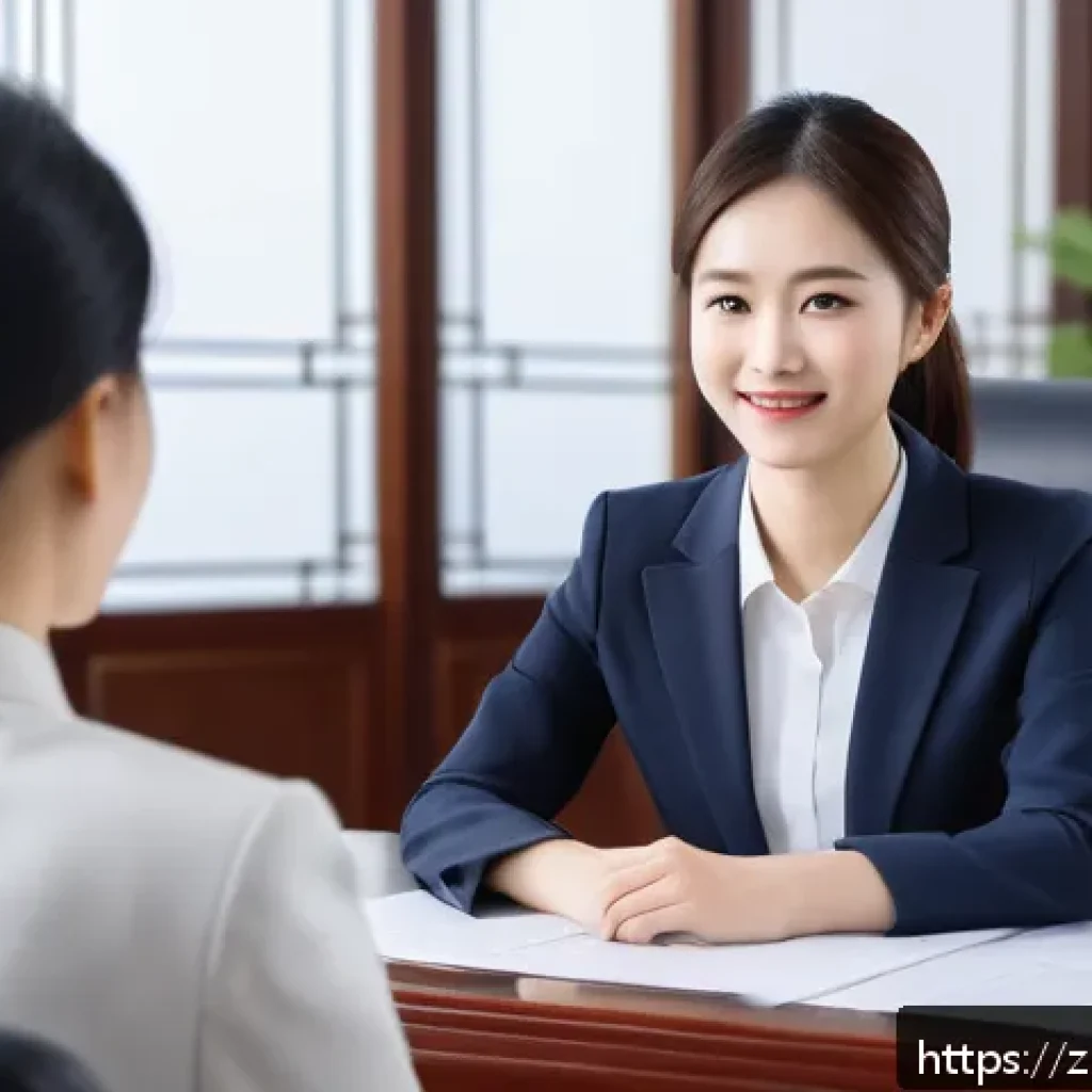 공무원 면접에서 하지 말아야 할 말 - A professional Chinese civil service interview scene featuring a confident young adult candidate dre...